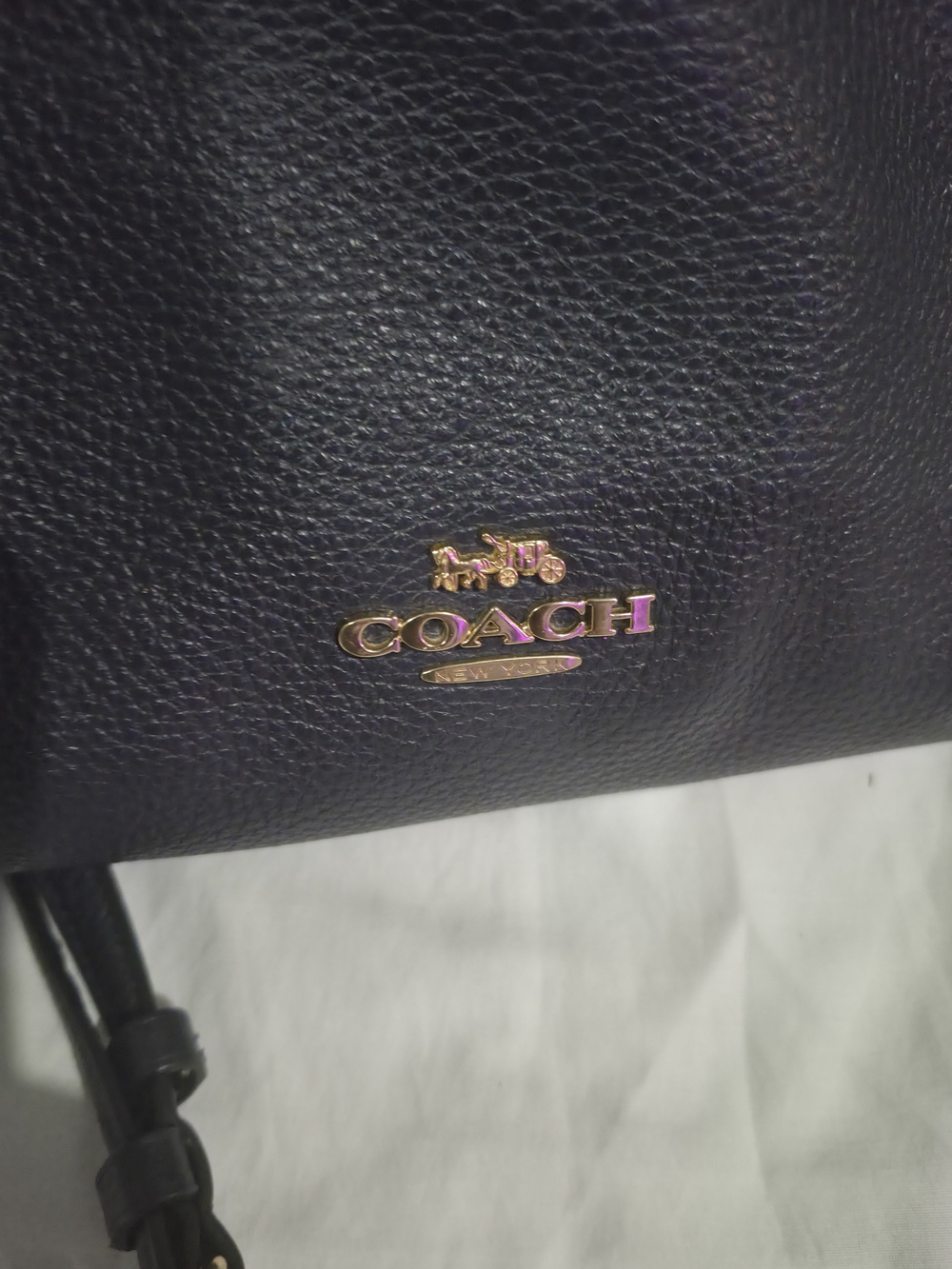 Coach Black Leather Tote with Gold Hardware - Picture 9 of 9